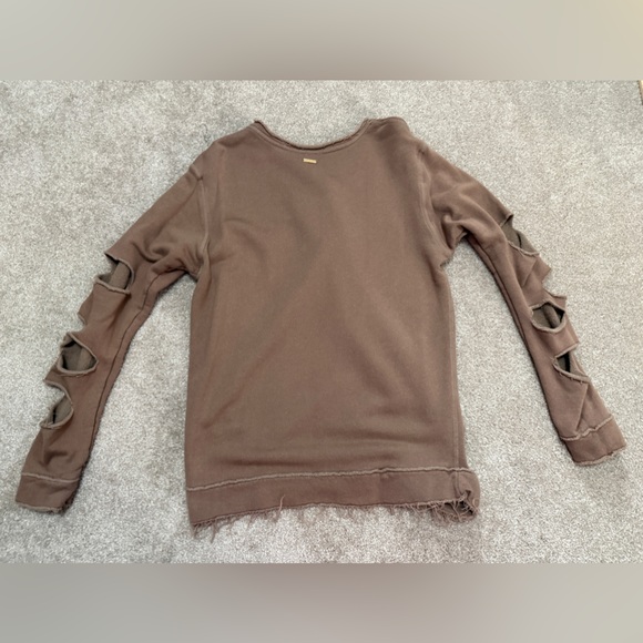 Álala - Edgy Distressed Brown Long Sleeve Cypher Sweatshirt- size Medium - Picture 9 of 14